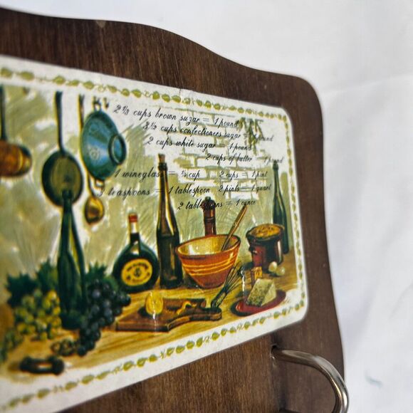 Wooden Recipe Card Holder Vintage Brown Stand Cottage Core Country Chic - Picture 7 of 9